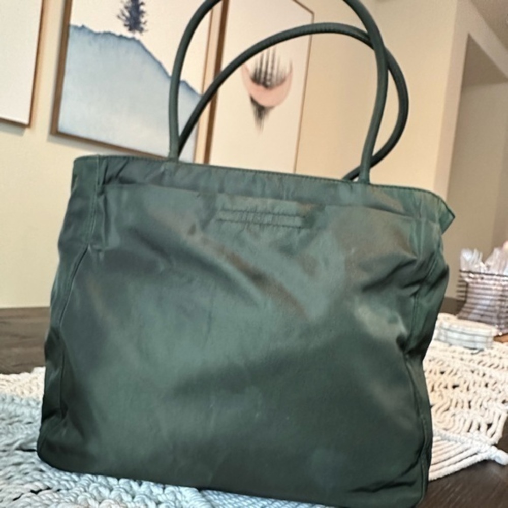 Green Prada Nylon Tote Bag w/ Authentication Card
